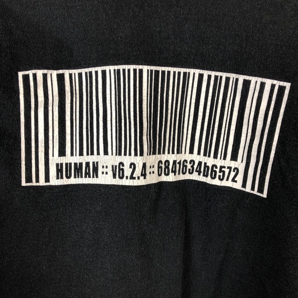 Cropped Black Human Barcode T-Shirt - Picture 2 of 4